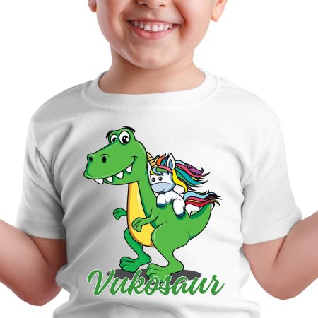 Bela dečija majica - Dinosaurus sa imenom 3 