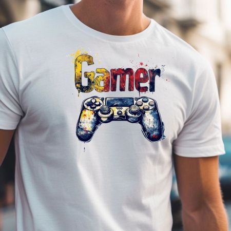 Bela muška majica - Gamer 