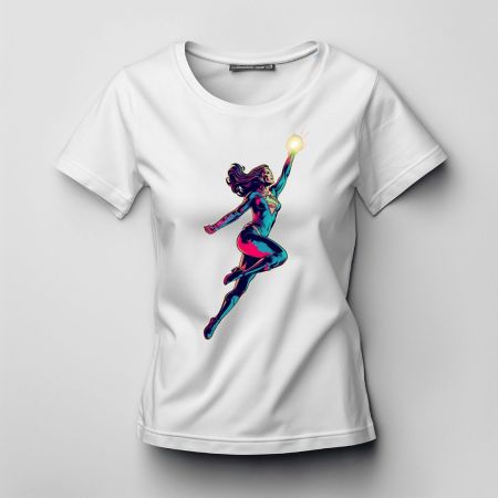 Bela ženska majica - Wonder woman u letu 