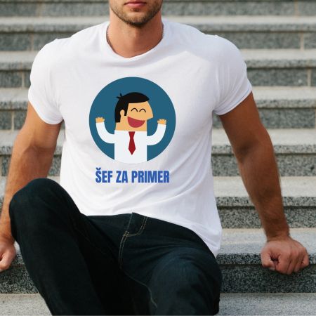 Muška bela majica - Šef za primer 