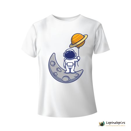 Muška bela majica - Astronaut 8 