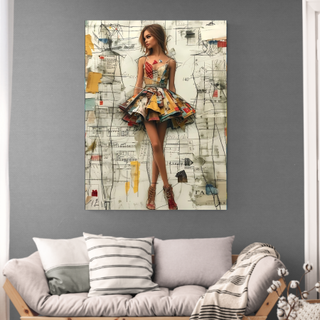 Slika na platnu - Haljina od papira 