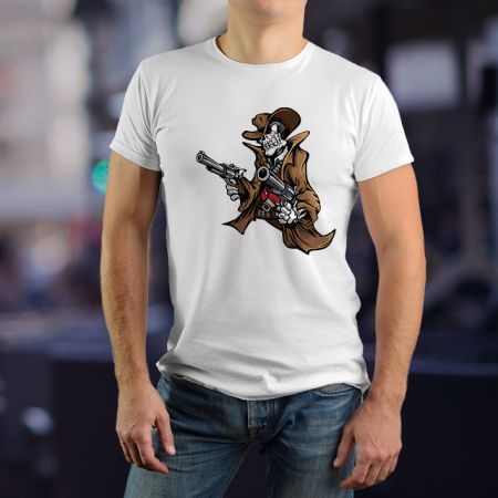 Muška bela majica - Kauboj 