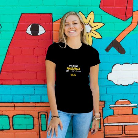 Crna ženska majica - ponosna mama 