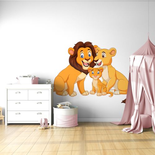 Nalepnica za zid Porodica lavića