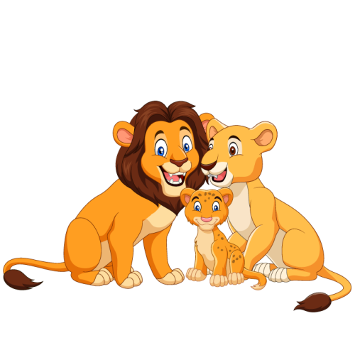 Nalepnica za zid Porodica lavića