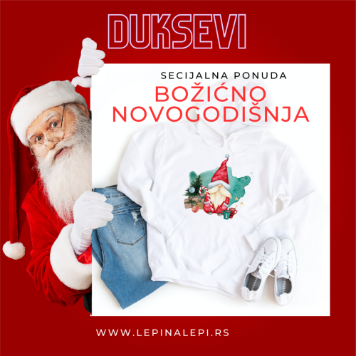 Beli dukserica - Božićni motiv 3 