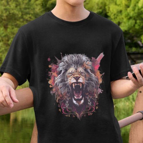 Crna muška majica - Lav 2 