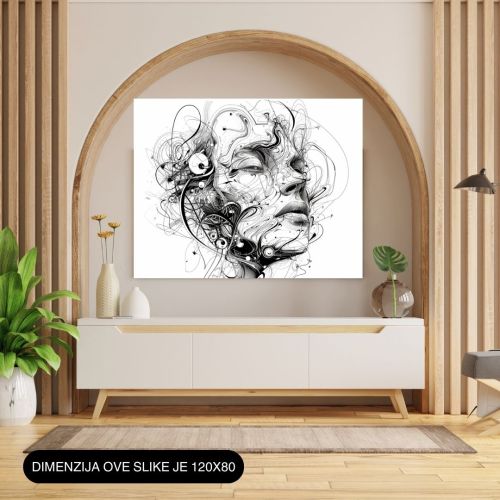 Slika na platnu - Lice line art 