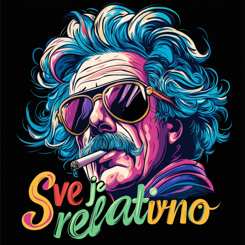 Crna muška majica - Sve je relativno