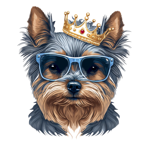 Crna dečija majica - Jorki sa krunom