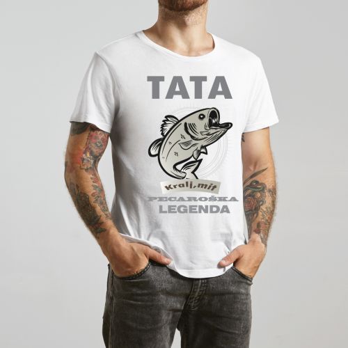Bela muška majica - Tata pecaroška legenda 
