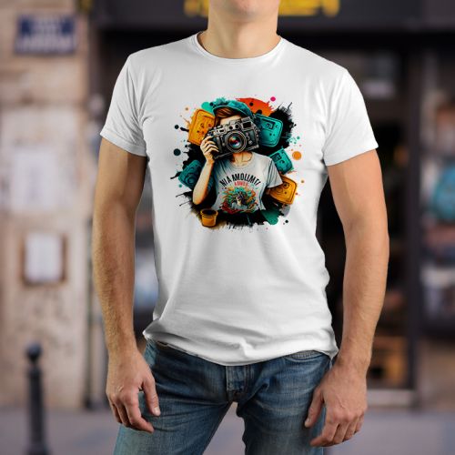 Bela muška majica - Čovek sa aparatom