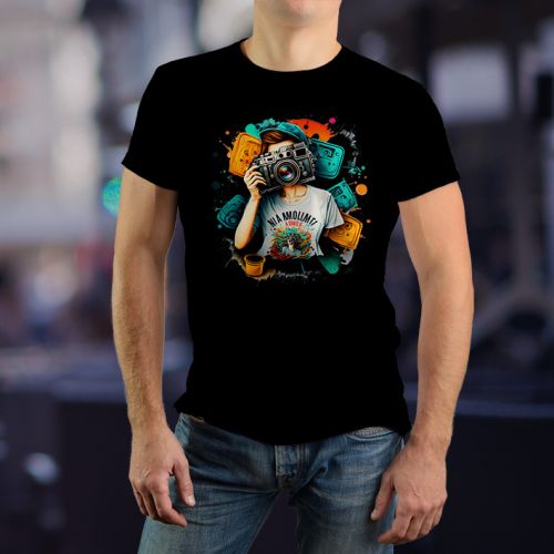 Crna muška majica - Čovek sa aparatom