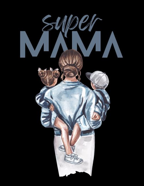 Crna ženska majica - Super mama