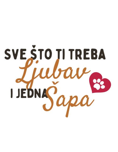 Bela ženska majica - Ljubav i šapa