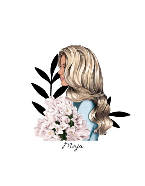 Bela ženska majica - Plavuša sa vašim imenom