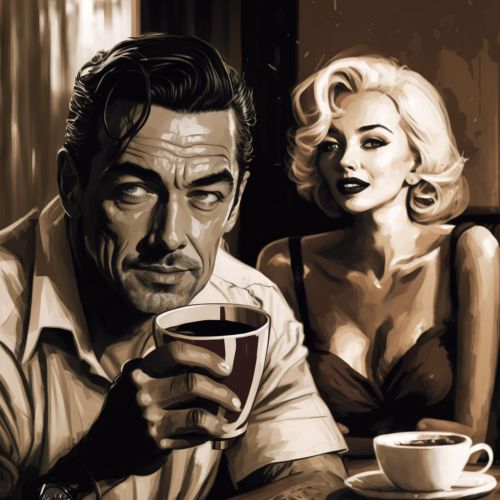 Marilyn monroe i Negan piju kafu