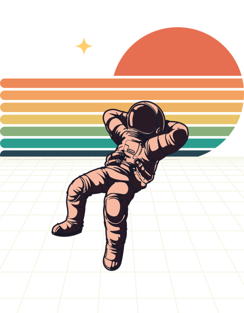 Muška bela majica - Astronaut