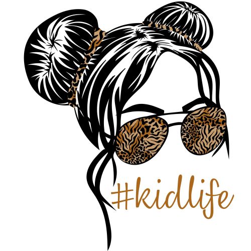 Bela ženska i dečija majica - Momlife, kidlife