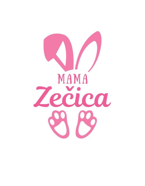 Bela ženska majica - Mama zečica