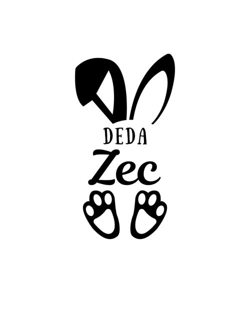 Muška bela majica - Deda zec