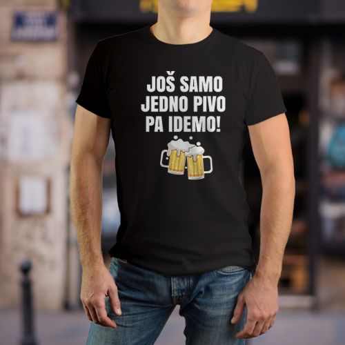 Crna muška majica - Još samo jedno pivo pa idemo! 
