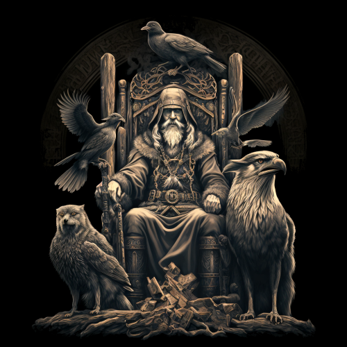 Crna muška majica - Stari viking