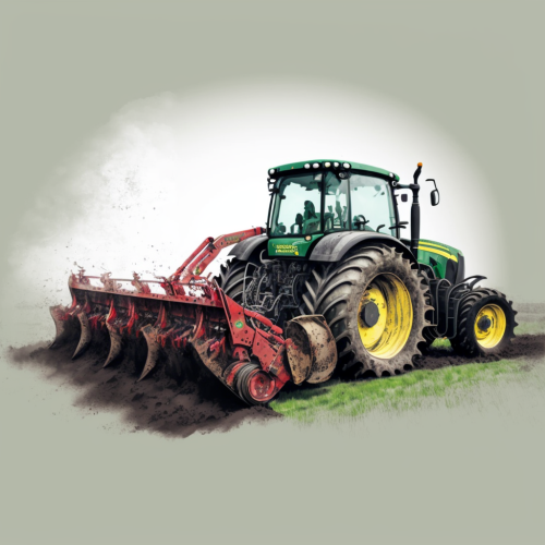 Canvas - Zeleni traktor sa plugom
