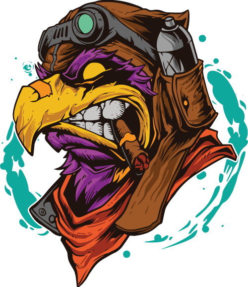 Muška crna majica - Orao pilot