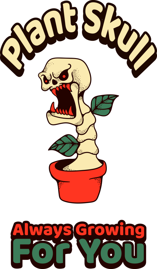 Muška crna majica - Kostur biljka