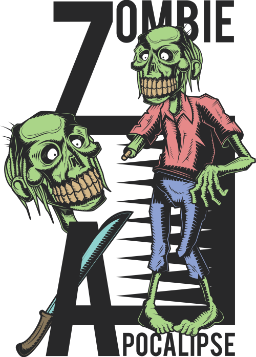 Muška bela majica - Zombi