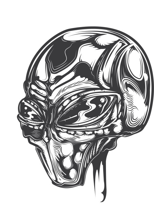 Muška crna majica - Alien