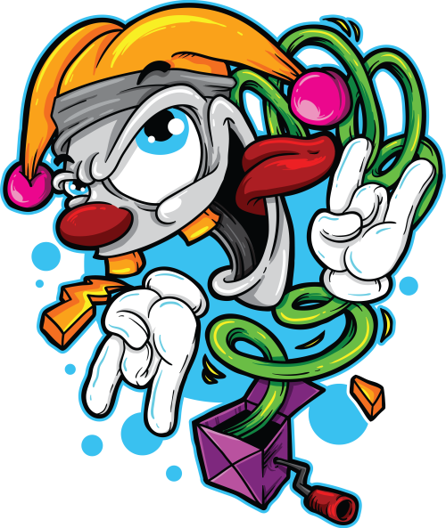 Muška crna majica - Klovn