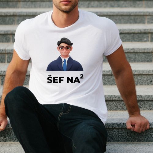 Muška bela majica - Šef na 2 