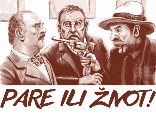 Muška crna majica - Pare ili život!
