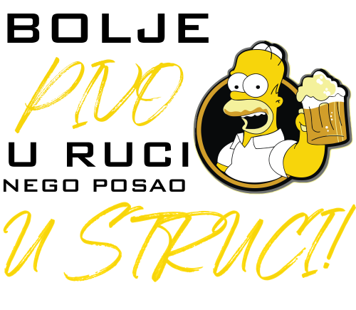 Bela muška majica - Bolje pivo u ruci nego posao u struci