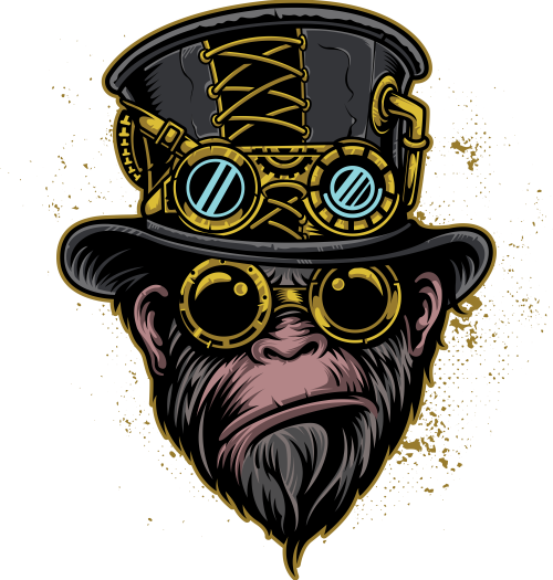 Muška crna  majica - Majmun gospodin