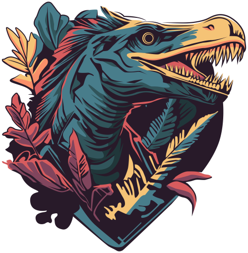 Muška crna majica - Dinosaurus