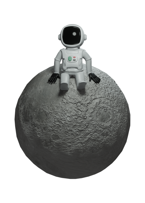 Muška bela majica - Astronaut - Mesec je moj Dom