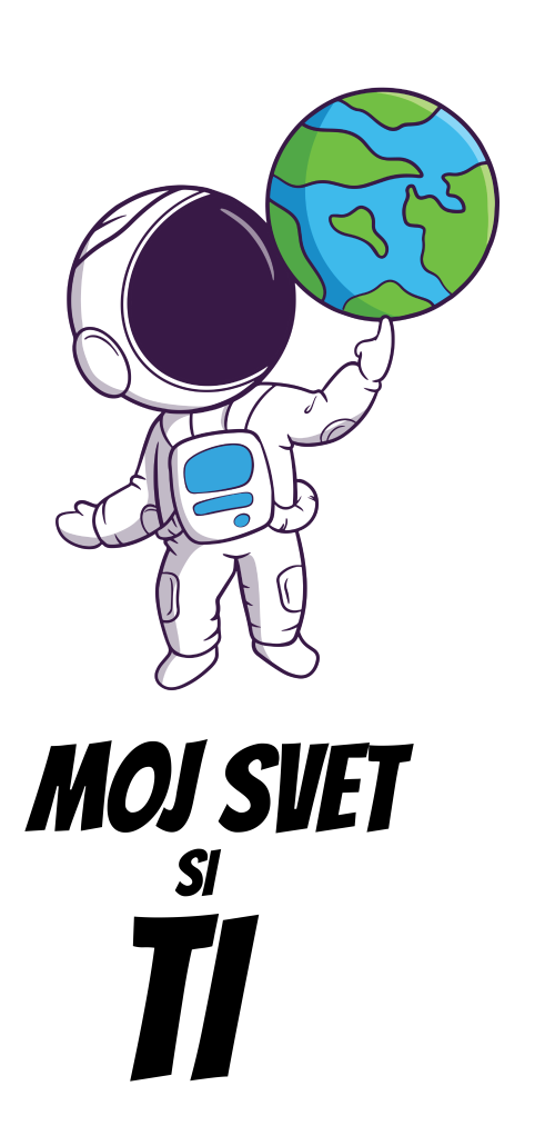 Muška bela majica - Astronaut- Moj svet si ti