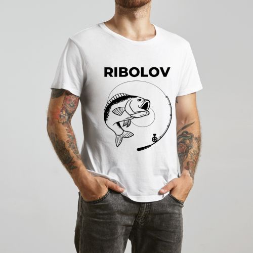 Bela muška majica - Ribolov 