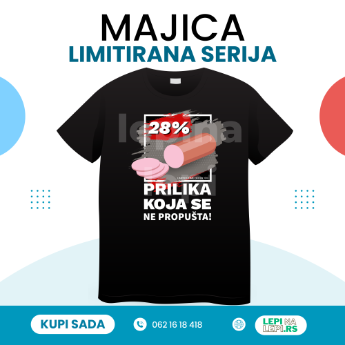 Muške ili Ženske - Bele ili Crne majice (pišite u napomenu) dok traju zalihe