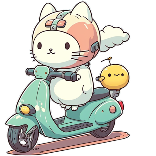 Nalepnica za zid Maca na mopedu