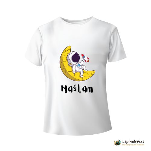 Muška bela majica - Astronaut - Maštam 