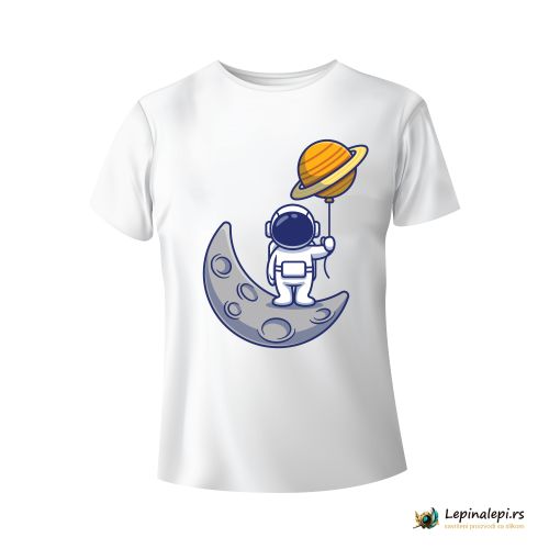 Muška bela majica - Astronaut 8 