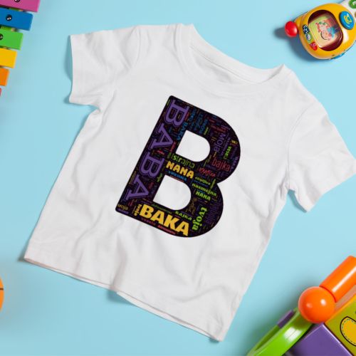 Dečija bela majica - B kao baka 