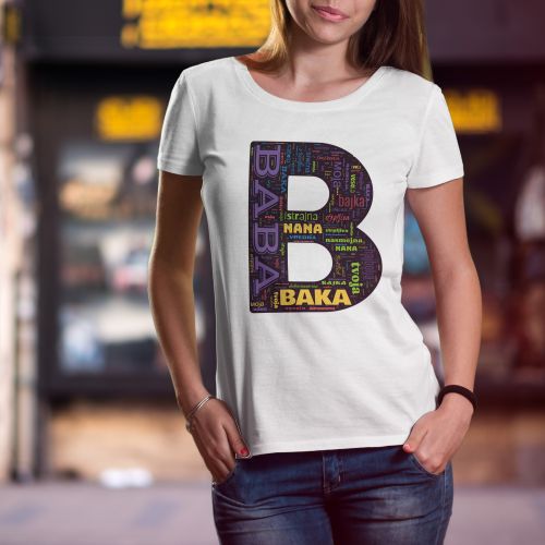 Ženska bela majica - B kao baka 