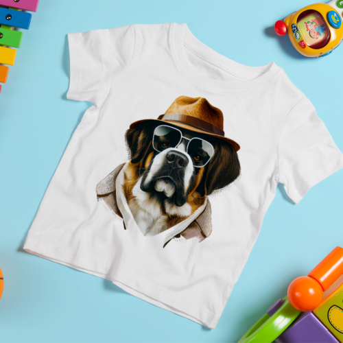 Bela dečija majica - Bernardinac 