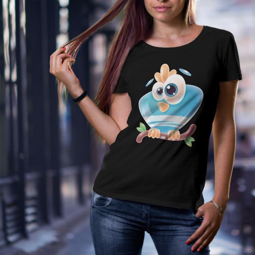 Ženska crna majica - Bird 2 